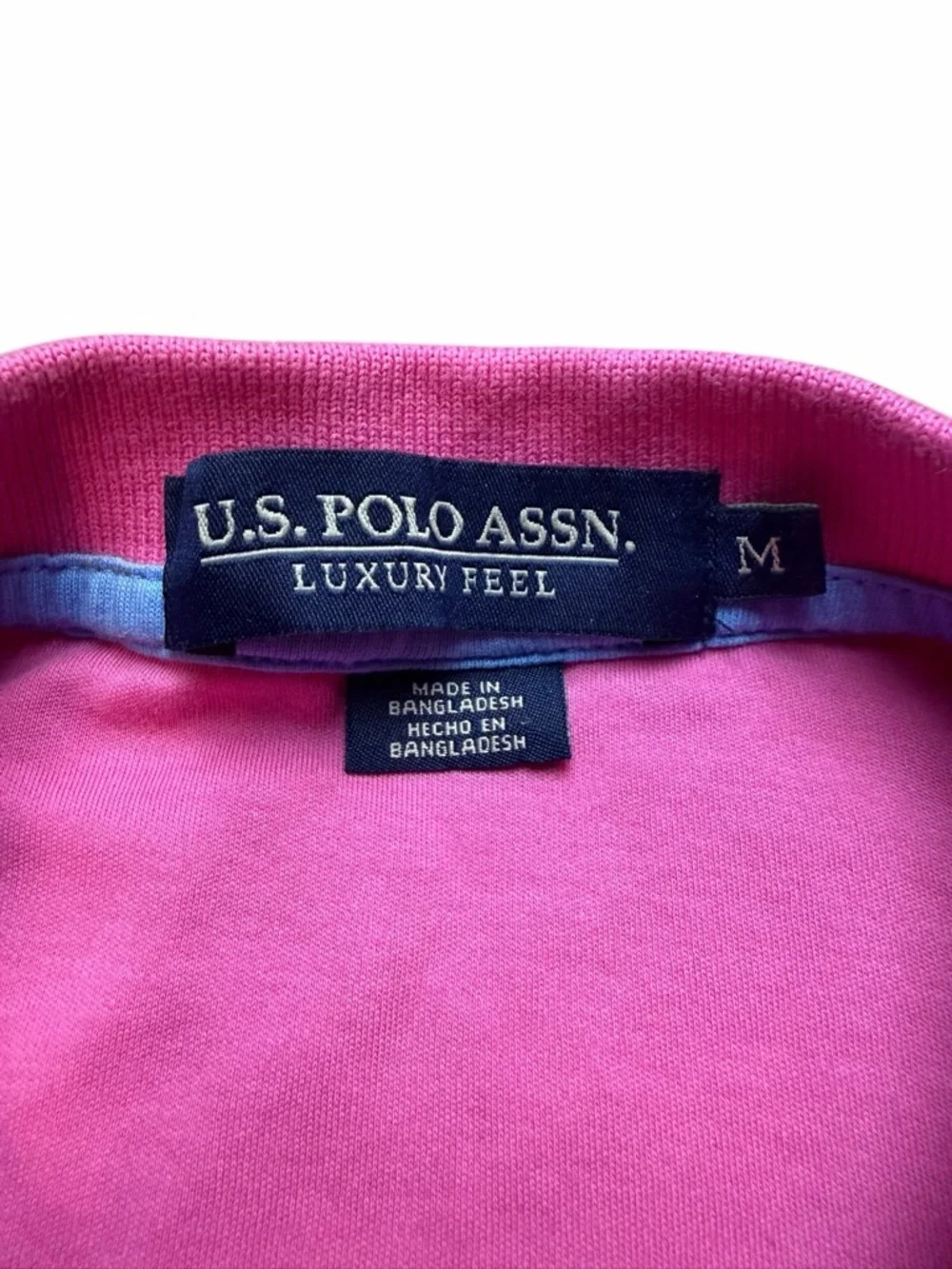 U.S. Polo Assn. Luxury Feel Men’s M Hot Pink Polo Shirt with Embroidered Pony
